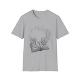 Surreal Bookish Shirt, Pages to Birds Illusion Art Tee, Book Lover Gift, Reader Tee, Dark Academia Shirt