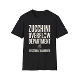 Zucchini Overflow Department Shirt, Funny Vegetable Gardener Shirt, Gardener Gift, Gardening Tee, Vegetable Garden Gift