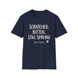 Scratched, Bitten, Still Smiling Shirt, Funny Vet Tech Shirt, Vet Tech Gift, Veterinary Technician Tee, Vet Clinic Gift