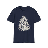 Surreal Christmas Shirt, Pinecone House Illusion Art Tee, Christmas Gift, Winter Holiday Tee