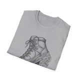 Surreal Hiker Shirt, Boot to Mountain Illusion Art Tee, Hiker Gift, Hiking Tee, Outdoor Lover Gift