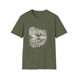 Surreal Paddler Shirt, Kayak to Mountain Illusion Art Tee, Kayaker Gift, Paddling Tee, Lake Life Gift