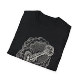 Surreal Celestial Shirt, Key to the Sky Illusion Art Tee, Moon Phase Tee, Mystical Witchy Gift