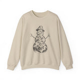 Surreal Christmas Sweatshirt, Snowman Mountain Illusion Art Crewneck, Christmas Gift, Winter Holiday Sweater