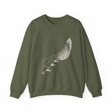 Surreal Pilot Sweatshirt, Airplane Bird Wing Illusion Art Crewneck, Aviation Gift, Vintage Engraving Tee