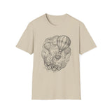 Surreal Coffee Shirt, Coffee Balloons Illusion Art Tee, Coffee Lover Gift, Vintage Engraving Tee