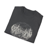 Surreal Coffee Shirt, Coffee Steam Town Illusion Art Tee, Coffee Lover Gift, Vintage Engraving Tee