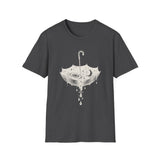 Surreal Celestial Shirt, Umbrella Full of Stars Illusion Art Tee, Moon Phase Tee, Mystical Witchy Gift