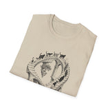 Surreal Cat Shirt, Endless Cat Staircase Illusion Art Tee, Cat Lover Gift, Vintage Engraving Cat Tee