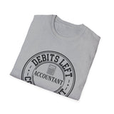 Debits Left, Coffee Right Shirt, Funny Accountant Shirt, Accountant Gift, CPA Tee, Tax Season Gift