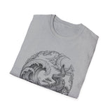Surreal Ocean Shirt, Wave Staircase Illusion Art Tee, Whale Sea Life Tee, Beach Lover Gift