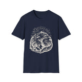 Surreal Dog Shirt, Sleeping Dog Mountain Illusion Art Tee, Dog Lover Gift, Vintage Engraving Dog Tee