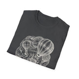 Surreal Coffee Shirt, Coffee Balloons Illusion Art Tee, Coffee Lover Gift, Vintage Engraving Tee