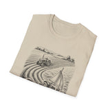 Surreal Farmer Shirt, Furrows to Waves Illusion Art Tee, Farmer Gift, Farm Tee, Homestead Gift