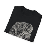 Surreal Coffee Shirt, Coffee Balloons Illusion Art Tee, Coffee Lover Gift, Vintage Engraving Tee