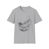 Surreal Christmas Shirt, Sleigh Across the Moon Illusion Art Tee, Christmas Gift, Winter Holiday Tee