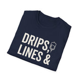 Drips, Lines & Coffee Shirt, Funny ICU Nurse Shirt, ICU Nurse Gift, Critical Care Nurse Tee, Nurse Week Gift