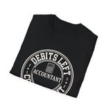 Debits Left, Coffee Right Shirt, Funny Accountant Shirt, Accountant Gift, CPA Tee, Tax Season Gift
