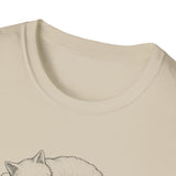 Surreal Cat Shirt, Cloud Cat Illusion Art Tee, Cat Lover Gift, Vintage Engraving Cat Tee