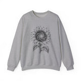 Surreal Garden Sweatshirt, Sunflower Galaxy Illusion Art Crewneck, Gardener Gift, Botanical Plant Tee