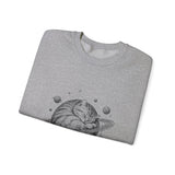 Surreal Cat Sweatshirt, Cat Planet Illusion Art Crewneck, Cat Lover Gift, Vintage Engraving Cat Tee