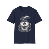 Surreal Coffee Shirt, Coffee Moon Illusion Art Tee, Coffee Lover Gift, Vintage Engraving Tee