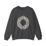 Surreal Christmas Sweatshirt, Wreath Village Illusion Art Crewneck, Christmas Gift, Winter Holiday Sweater