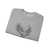 Surreal Christmas Sweatshirt, Reindeer Forest Antlers Illusion Art Crewneck, Christmas Gift, Winter Holiday Sweater
