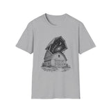 Surreal Farmer Shirt, Starry Barn Illusion Art Tee, Farmer Gift, Farm Tee, Vintage Engraving Tee