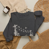 Surreal Music Sweatshirt, Birds on a Wire Melody Illusion Art Crewneck, Musician Gift, Piano Guitar Tee