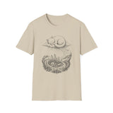 Surreal Cat Shirt, Cloud Cat Illusion Art Tee, Cat Lover Gift, Vintage Engraving Cat Tee