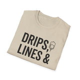 Drips, Lines & Coffee Shirt, Funny ICU Nurse Shirt, ICU Nurse Gift, Critical Care Nurse Tee, Nurse Week Gift