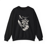 Surreal Bird Sweatshirt, Feather Quill River Illusion Art Crewneck, Bird Lover Gift, Birdwatching Tee