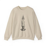Surreal Christmas Sweatshirt, Christmas Tree Candle Illusion Art Crewneck, Christmas Gift, Winter Holiday Sweater