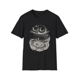 Surreal Cat Shirt, Cloud Cat Illusion Art Tee, Cat Lover Gift, Vintage Engraving Cat Tee