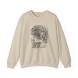 Surreal Cat Sweatshirt, Shadow Tiger Illusion Art Crewneck, Cat Lover Gift, Vintage Engraving Cat Tee