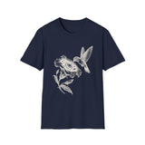Surreal Bird Shirt, Hummingbird Galaxy Illusion Art Tee, Bird Lover Gift, Birdwatching Tee