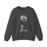 Surreal Celestial Sweatshirt, Moon Balloon Illusion Art Crewneck, Moon Phase Tee, Mystical Witchy Gift