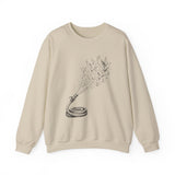 Surreal Firefighter Sweatshirt, Fire Hose Doves Illusion Art Crewneck, Firefighter Gift, Vintage Engraving Tee
