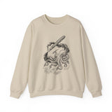 Surreal Bookish Sweatshirt, Ink Octopus Illusion Art Crewneck, Book Lover Gift, Reader Tee, Dark Academia Shirt