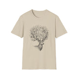 Surreal Forest Shirt, Moon Antlers Illusion Art Tee, Wildlife Nature Tee, Outdoor Lover Gift