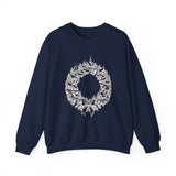 Surreal Christmas Sweatshirt, Wreath Village Illusion Art Crewneck, Christmas Gift, Winter Holiday Sweater