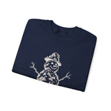 Surreal Christmas Sweatshirt, Snowman Mountain Illusion Art Crewneck, Christmas Gift, Winter Holiday Sweater