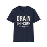 Drain Detective Shirt, Funny Plumber Shirt, Plumber Gift, Plumbing Tee, Tradesman Gift