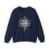 Surreal Travel Sweatshirt, Compass Flower Illusion Art Crewneck, Adventure Gift, Wanderlust Tee