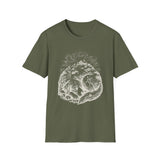 Surreal Dog Shirt, Sleeping Dog Mountain Illusion Art Tee, Dog Lover Gift, Vintage Engraving Dog Tee
