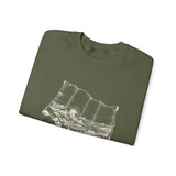 Surreal Travel Sweatshirt, Map Ocean Waves Illusion Art Crewneck, Adventure Gift, Wanderlust Tee