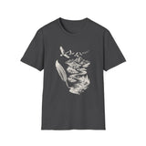 Surreal Bird Shirt, Feather Quill River Illusion Art Tee, Bird Lover Gift, Birdwatching Tee