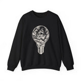 Surreal Ocean Sweatshirt, Ship in a Light Bulb Illusion Art Crewneck, Sailing Tee, Ocean Lover Gift