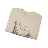 Surreal Music Sweatshirt, Birds on a Wire Melody Illusion Art Crewneck, Musician Gift, Piano Guitar Tee
